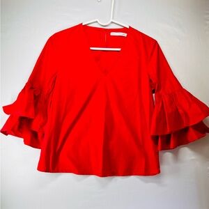SFERRA Scarlet Ruffle Sleeve Blouse‎